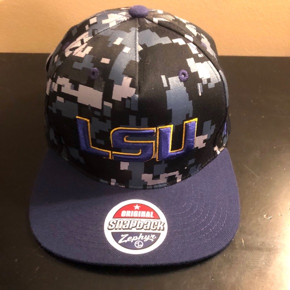 ~SOLD~ Zephyr Digital Camo Snapback Hat, LSU Tiger - Picture 1 of 8